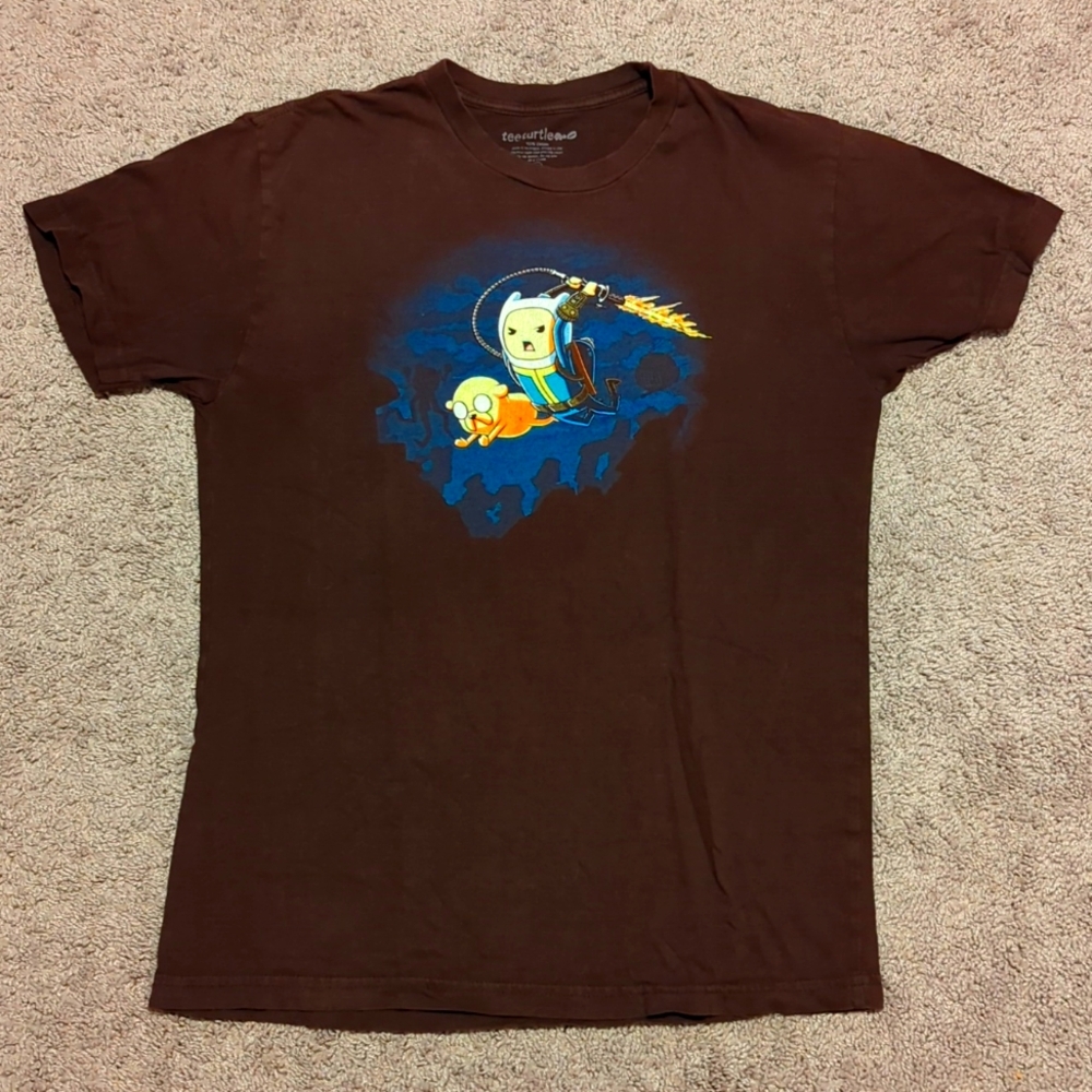 Tee Turtle Men's Small Adventure Time Fallout   T-Shirt Brown